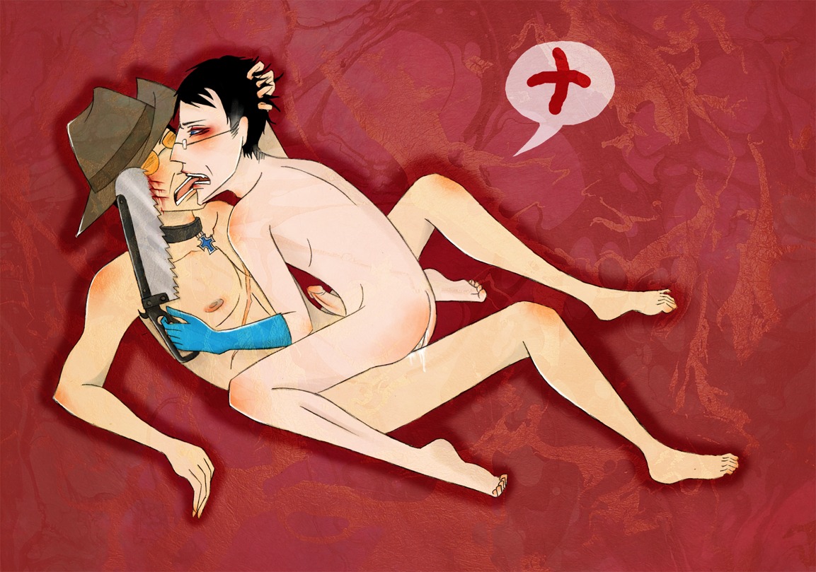 2d blood gore human human_male human_only male male_only medic_(team_fortress_2) rule34 sniper_(team_fortress_2) team_fortress_2 yaoi