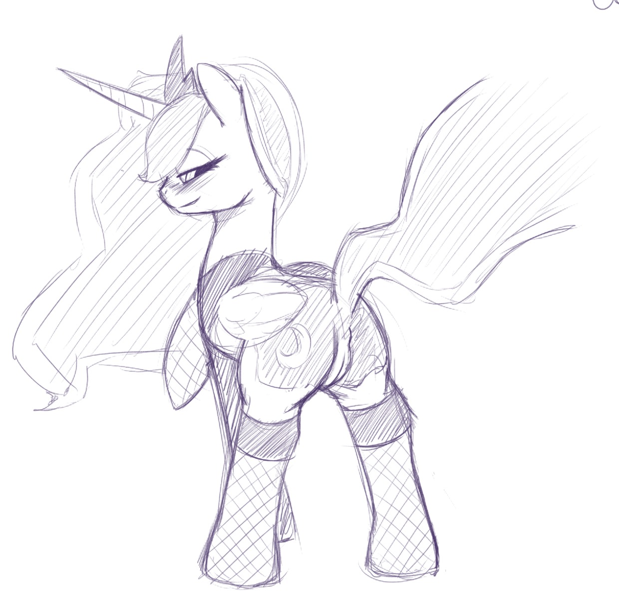 alicorn equine female feral florecentmoo friendship_is_magic horse my_little_pony mythological_creature mythological_equine mythology pony princess_luna_(mlp) rule34 smooth_skin tagme tail