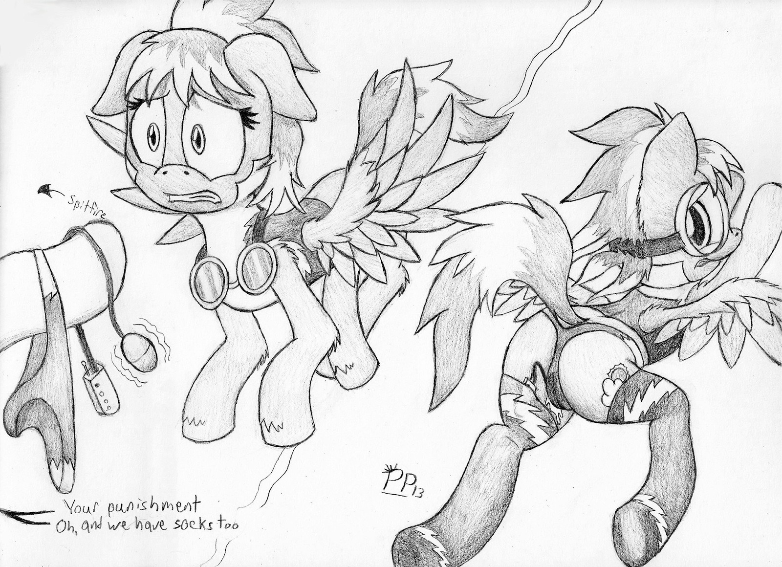 2013 cloud_chaser_(mlp) cutie_mark duo e621 egg_vibrator english_text equid equine eyewear feathered_wings feathers female feral friendship_is_magic goggles hasbro hi_res mammal monochrome my_little_pony mythological_creature mythological_equine mythology pegasus punkpega sex_toy text traditional_media_(artwork) vibrator wings wonderbolts_(mlp)