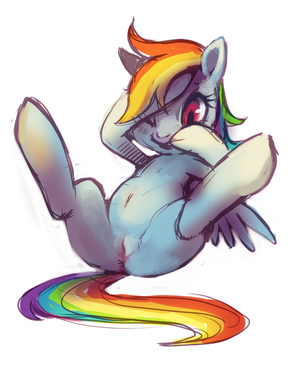 blue_fur equine female feral friendship_is_magic horse my_little_pony pegasus pony rainbow_dash_(mlp) rule34 smooth_skin tagme tail