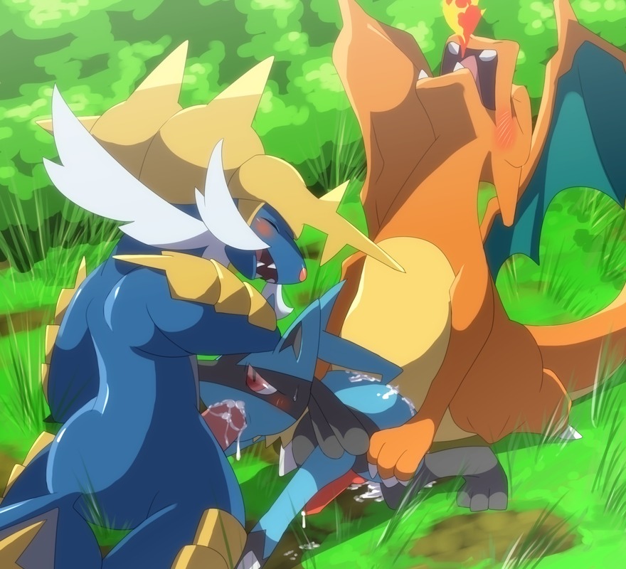 3_toes all_fours anal anal_penetration anthro bald barefoot biozs black_body black_eyes black_fur black_skin blue_body blue_fur blue_skin blush bodily_fluids butt canid canine charizard claws cum cum_in_ass cum_in_mouth cum_inside cum_on_butt cum_on_face cum_on_penis dominant double_penetration dragon e621 erection eyes_closed feet fellatio feral fire from_behind_position fur generation_1_pokemon generation_4_pokemon generation_5_pokemon genital_fluids genitals glistening grass group group_sex horn humanoid_pointy_ears interspecies knot larger_dom larger_male lizard lucario male male/male male_penetrated male_penetrating male_penetrating_male mammal membrane_(anatomy) membranous_wings mythological_creature mythological_scalie mythology nintendo nude obscured_penetration obscured_sex open_mouth oral oral_penetration orange_body orange_skin outside penetration penile penis pink_body pink_nose pink_penis pink_skin plant pointy_ears pokemon pokemon_(species) precum red_body red_eyes red_penis red_skin reptile samurott scalie sex shadow sharp_teeth size_difference slightly_chubby smaller_male spikes spitroast sweat tail teeth threesome toe_claws toes tongue trio wings