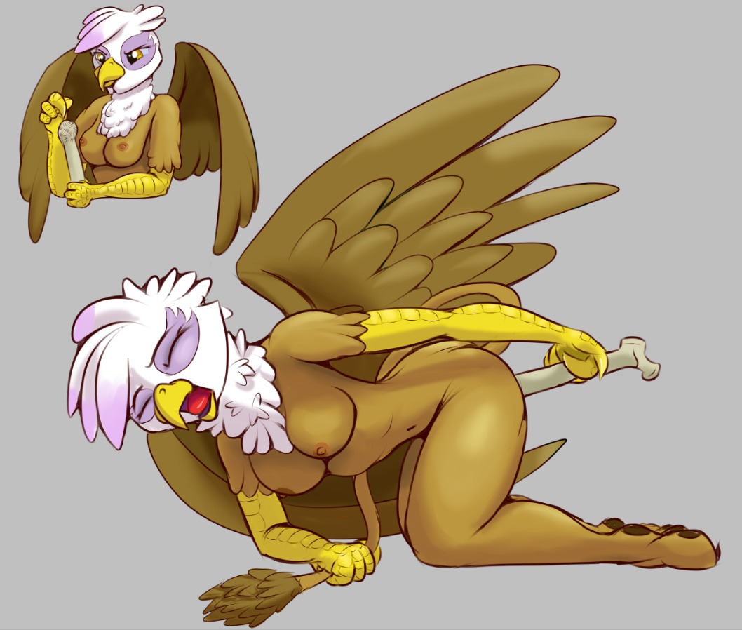 2013 anthro anthrofied avian beak bone bonefuck brown_body brown_feathers brown_fur e621 feathered_wings feathers female friendship_is_magic fur gilda_(mlp) gryphon hasbro improvised_dildo improvised_sex_toy my_little_pony mythological_avian mythological_creature mythology open_mouth penetration purple_body purple_feathers ragingsemi simple_background solo tail white_body white_feathers wings yellow_eyes