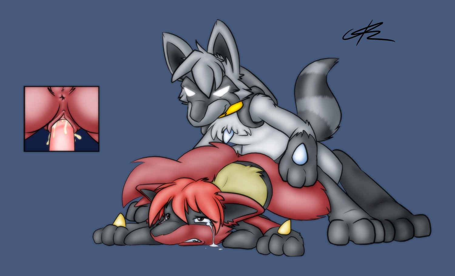2008 abstract_background all_fours anthro anthro_on_anthro bodily_fluids c0nnerc00n canid canine chest_tuft collar cum doggystyle duo e621 erection fan_character female female_penetrated forced from_behind_position fur generation_4_pokemon genital_fluids genitals glowing glowing_eyes hair hi_res jocario lucario male male/female male_penetrating male_penetrating_female mammal nintendo nude penetration penile penile_penetration penis penis_in_vagina pokemon pokemon_(species) raised_tail rape red_body red_fur red_hair sex short_hair simple_background tail tears tuft vaginal vaginal_penetration vulva