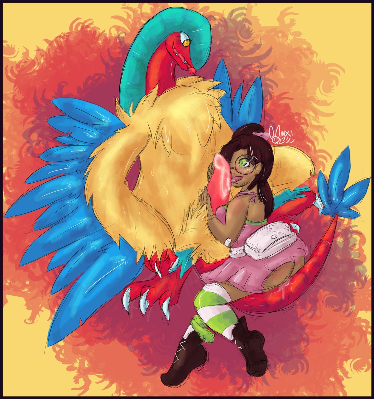 archeops cum glasses licking licking_penis male penis pokemon pokemon_bw pokephilia rule34 zombieaddict