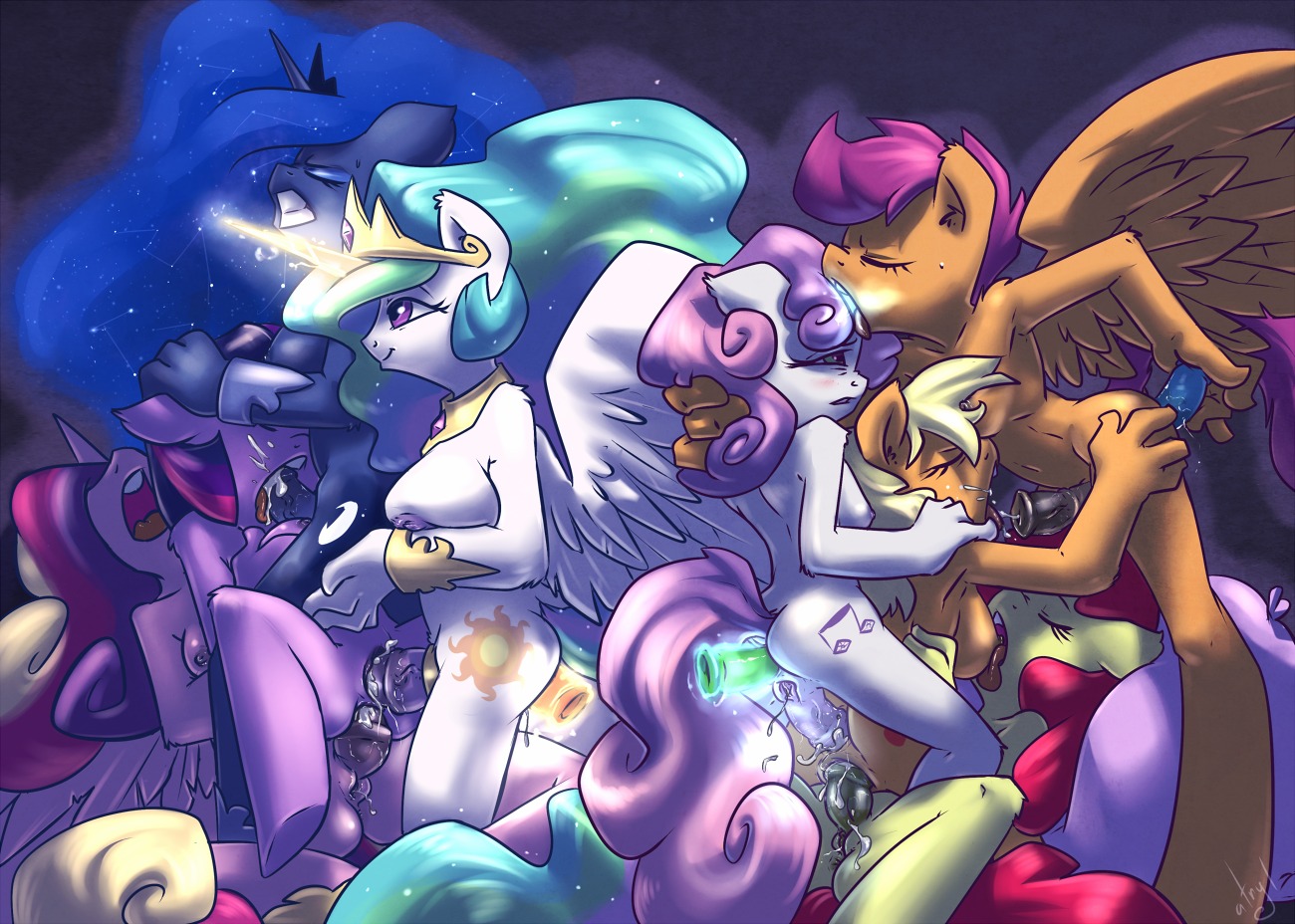 2012 amethyst_(gem) amethyst_necklace anal anal_masturbation anal_penetration anthro anthro_on_anthro anthro_penetrated anthro_penetrating anthro_penetrating_anthro anthrofied apple_bloom_(mlp) applejack_(mlp) atryl balls big_breasts big_hair big_tail black_hair blue_hair blue_tail blush bodily_fluids breast_size_difference breasts clenched_teeth closed_smile cosmic_hair crossgender crown cum cum_in_ass cum_in_mouth cum_in_vagina cum_inside cum_while_penetrated cutie_mark cutie_mark_crusaders_(mlp) digital_media_(artwork) dildo e621 earth_pony equid equine erection ethereal_hair feathered_wings feathers fellatio female female_penetrated fluffy fluffy_hair fluffy_tail friendship_is_magic ftg_crossgender fth_crossgender fti_crossgender fur gem genital_fluids genitals glistening glistening_eyes glistening_gem glistening_hair glistening_jewelry glistening_tail glowing glowing_horn gold_(metal) gold_crown gold_jewelry gold_necklace gold_tiara green_hair green_tail group group_sex gynomorph gynomorph/female gynomorph_penetrating gynomorph_penetrating_female hair hair_size_difference hasbro headgear herm herm/female herm_penetrating herm_penetrating_female horn horn_size_difference horse incest_(lore) intersex intersex/female intersex_penetrating intersex_penetrating_female jewelry levitation light long_hair long_horn long_tail magic magic_user mammal masturbation mature_anthro mature_gynomorph mature_intersex medium_breasts monotone_hair monotone_tail mouth_closed multicolored_hair multicolored_tail my_little_pony mythological_creature mythological_equine mythology necklace necklace_only nude open_mouth oral oral_penetration orgy pegasus penetration penile penis pink_hair pink_tail pony princess princess_cadance_(mlp) princess_celestia_(mlp) princess_luna_(mlp) purple_body purple_eyes purple_fur purple_hair purple_tail red_hair red_tail royalty scootaloo_(mlp) sex sex_toy shadow smile snout sweetie_belle_(mlp) tail tail_size_difference teeth tiara toying_self twilight_sparkle_(mlp) two_tone_hair unicorn unicorn_horn vaginal vulva winged_unicorn wings
