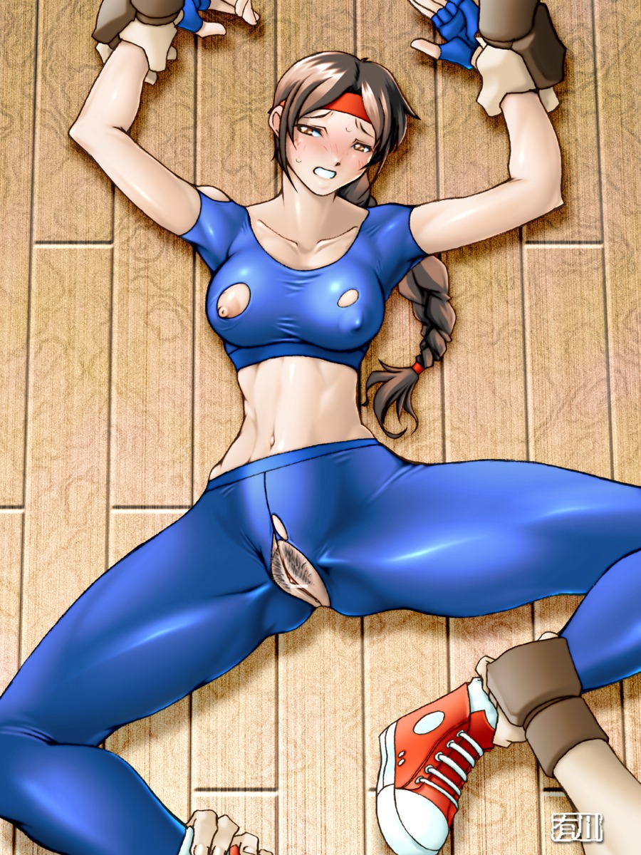 arikawa art_of_fighting breasts censored female fingerless_gloves hairy_pussy king_of_fighters large_breasts pubes pubic_hair pussy pussy_hair rule34 sneakers snk tagme yuri_sakazaki