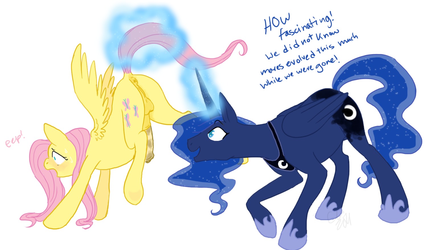 alicorn balls cartoonlion equine feral fluttershy_(mlp) friendship_is_magic futanari herm horse intersex my_little_pony mythological_creature mythological_equine mythology pegasus penis pony princess_luna_(mlp) pussy rule34 smooth_skin