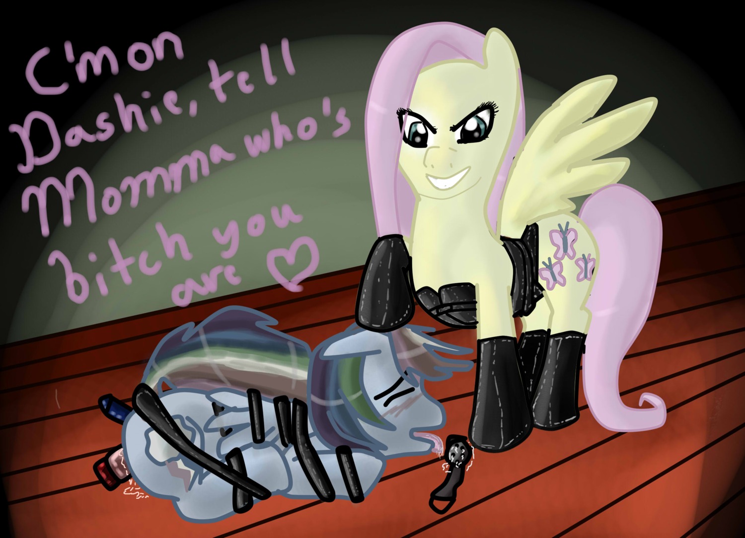 equine female feral fluttershy_(mlp) friendship_is_magic gokai-chibi horse my_little_pony pegasus pink_hair pony rainbow_dash_(mlp) rule34 smooth_skin