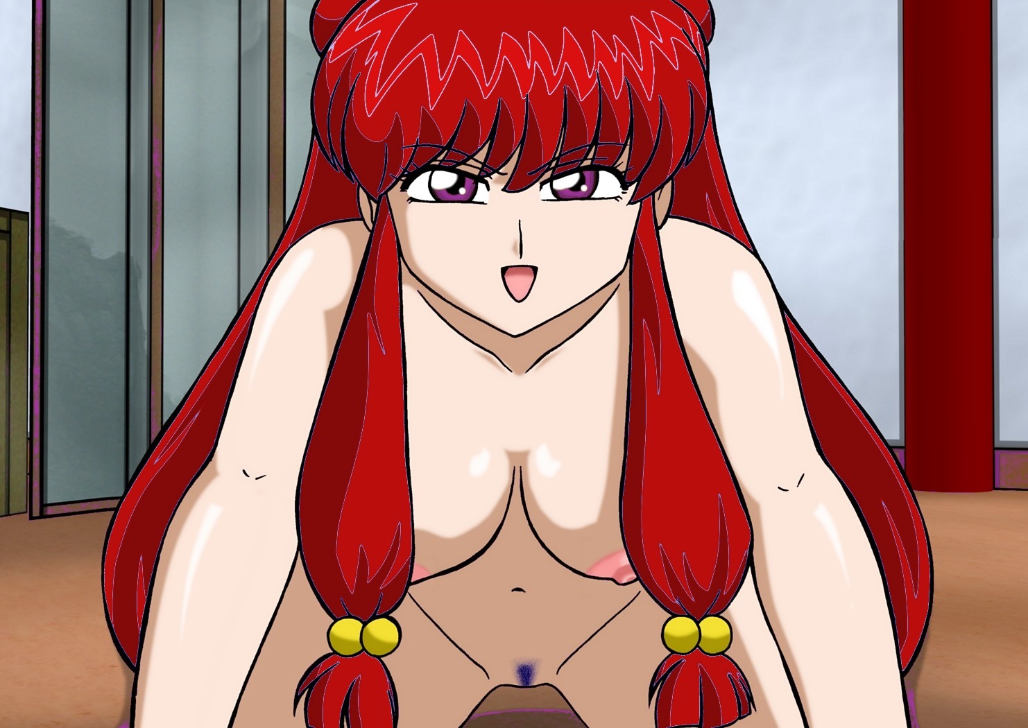 artist_request breasts female female_only human medium_breasts photoshop pointy_chin pubic_hair ranma_1/2 rule34 shampoo_(ranma_1/2) solo tagme