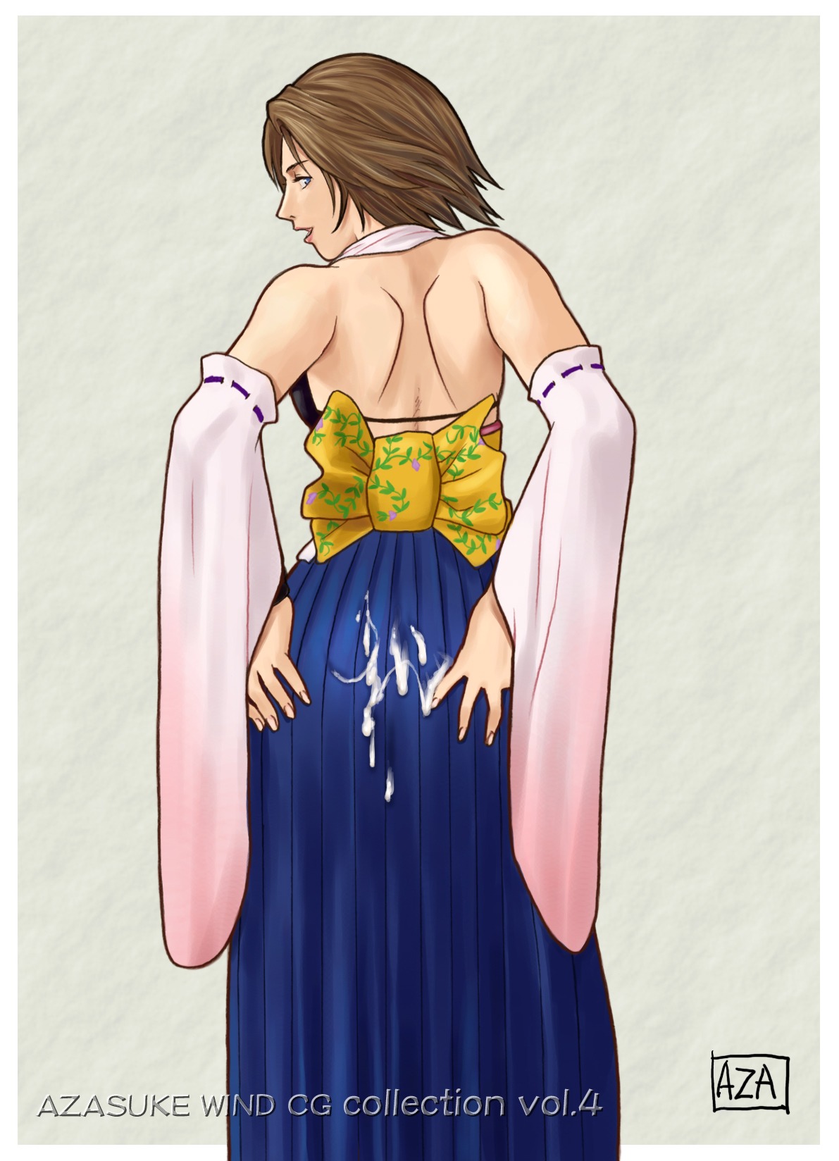 1girls 2d ass azasuke female female_only final_fantasy final_fantasy_x highres rule34 solo solo_female yuna