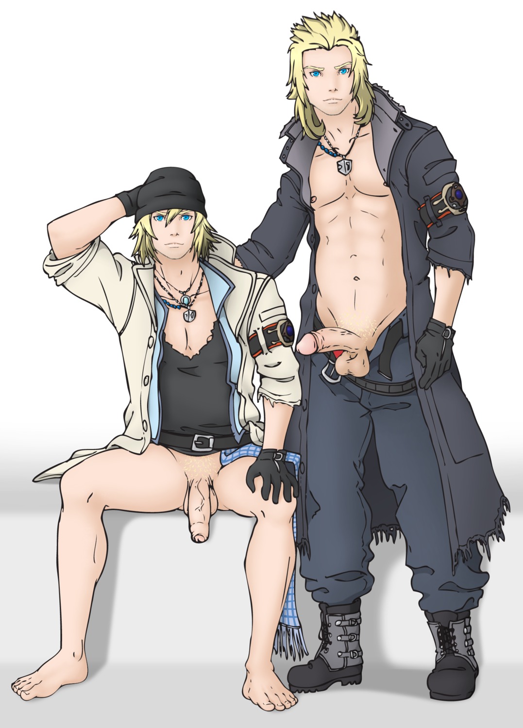 final_fantasy final_fantasy_xiii final_fantasy_xiii-2 gay male male_only penis rule34 selfcest snow_villiers tagme