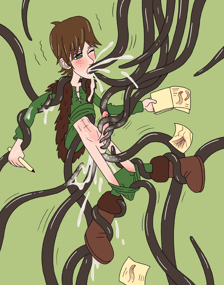 1boy brown_hair brunette cum cum_drinking deepnight dreamworks dreamworks_animation hiccup_horrendous_haddock_iii how_to_train_your_dragon male male_only paramount_pictures rule34 teenager tentacle_on_male viking young