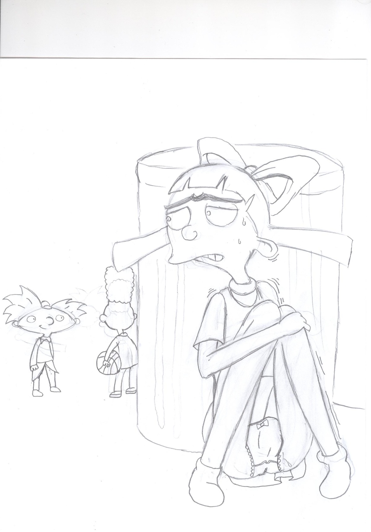 arnold_shortman female gerald_johanssen gkg helga_pataki hey_arnold! monochrome nickelodeon rough_sketch rule34