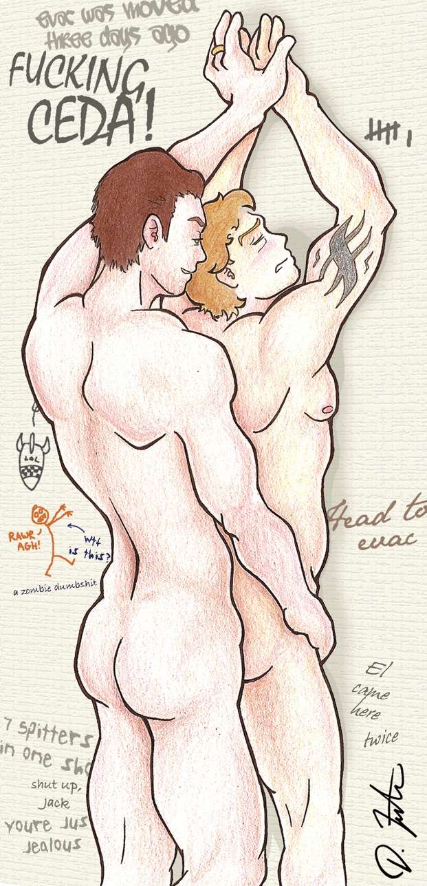 2boys 2d against_wall anal anal_penetration anal_sex artist_request completely_nude ellis_(left_4_dead) english_text left_4_dead_(series) left_4_dead_2 male male_only male_penetrated male_penetrating male_penetrating_male multiple_boys multiple_males nick_(left_4_dead_2) nude nude_male penetration rule34 tagme text