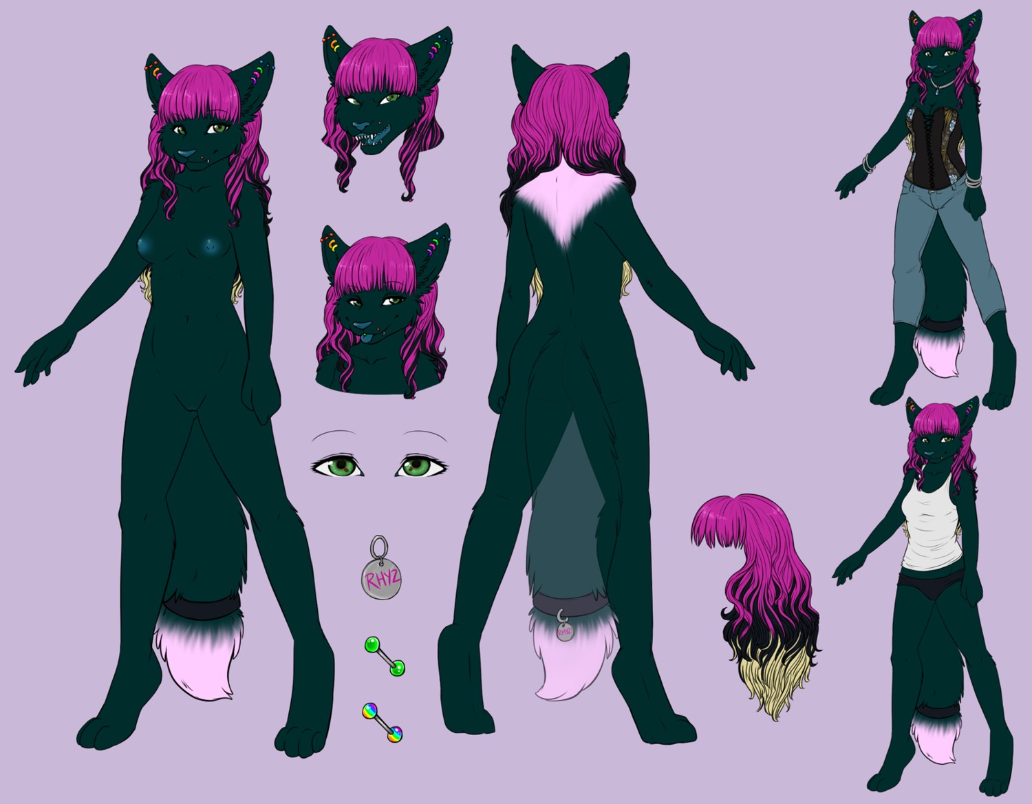 ajna angry anthro bared_teeth black_body black_fur bracelet canid canine canis casual_nudity clothed clothing digitigrade e621 fangs female flat_colors fully_clothed fur genitals hi_res jewelry mammal model_sheet multiple_poses multiple_versions necklace nipples nude panties piercing pose sharp_teeth slim smile solo teeth tongue underwear vulva wolf