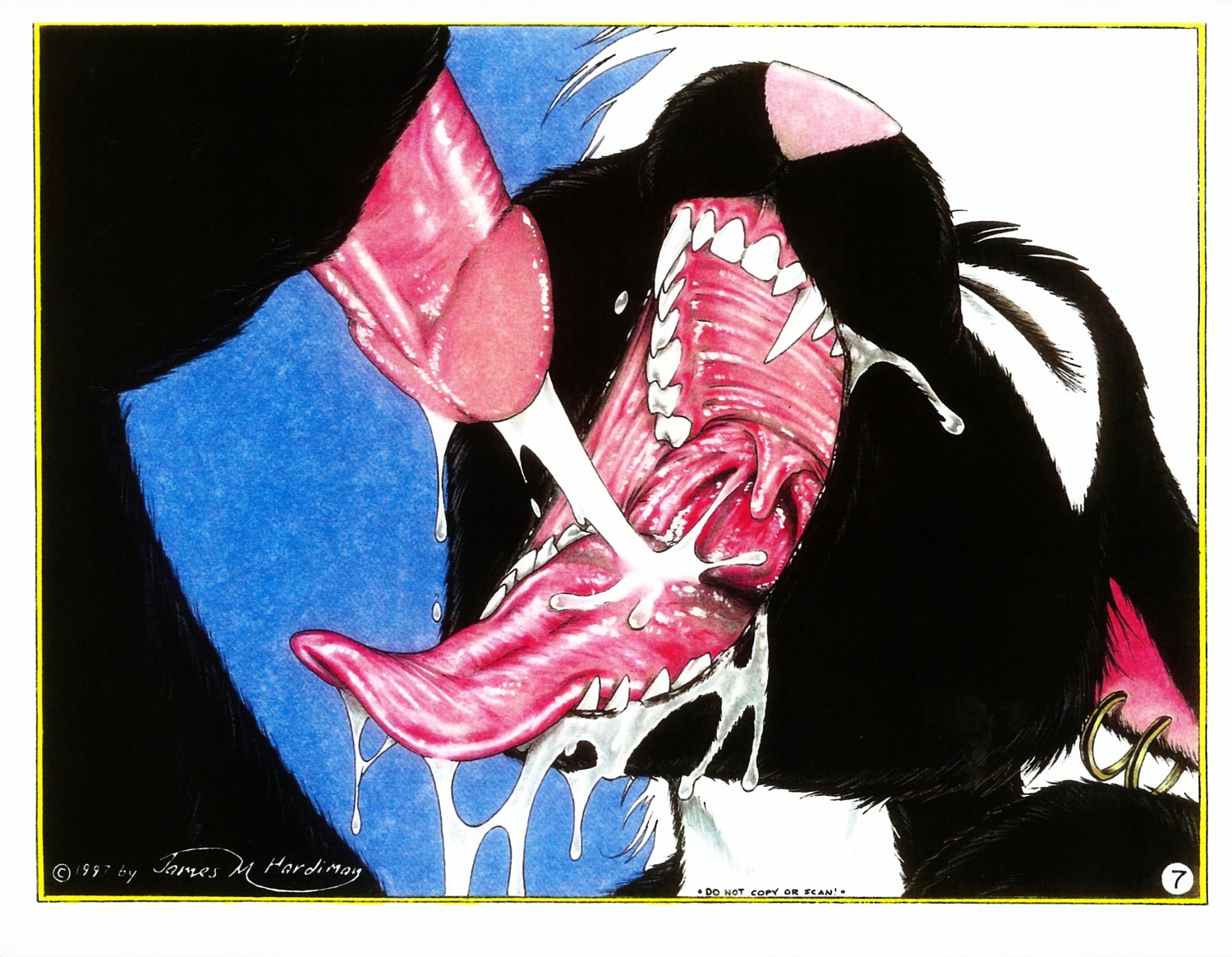 1997 absurd_res anthro bodily_fluids copyright_symbol cum cum_in_mouth cum_inside cum_on_tongue cumshot cumshot_in_mouth duo e621 ejaculation english_text erection eyes_closed fangs fellatio female female_focus fur gaping_mouth genital_fluids genitals hi_res humanoid_genitalia humanoid_penis james_m_hardiman male male/female mammal mephitid mouth_shot nude onyx_(jmh) open_mouth oral oral_invitation palate penile penis sex sex_shot skunk solo_focus symbol teeth text tongue tongue_out uvula