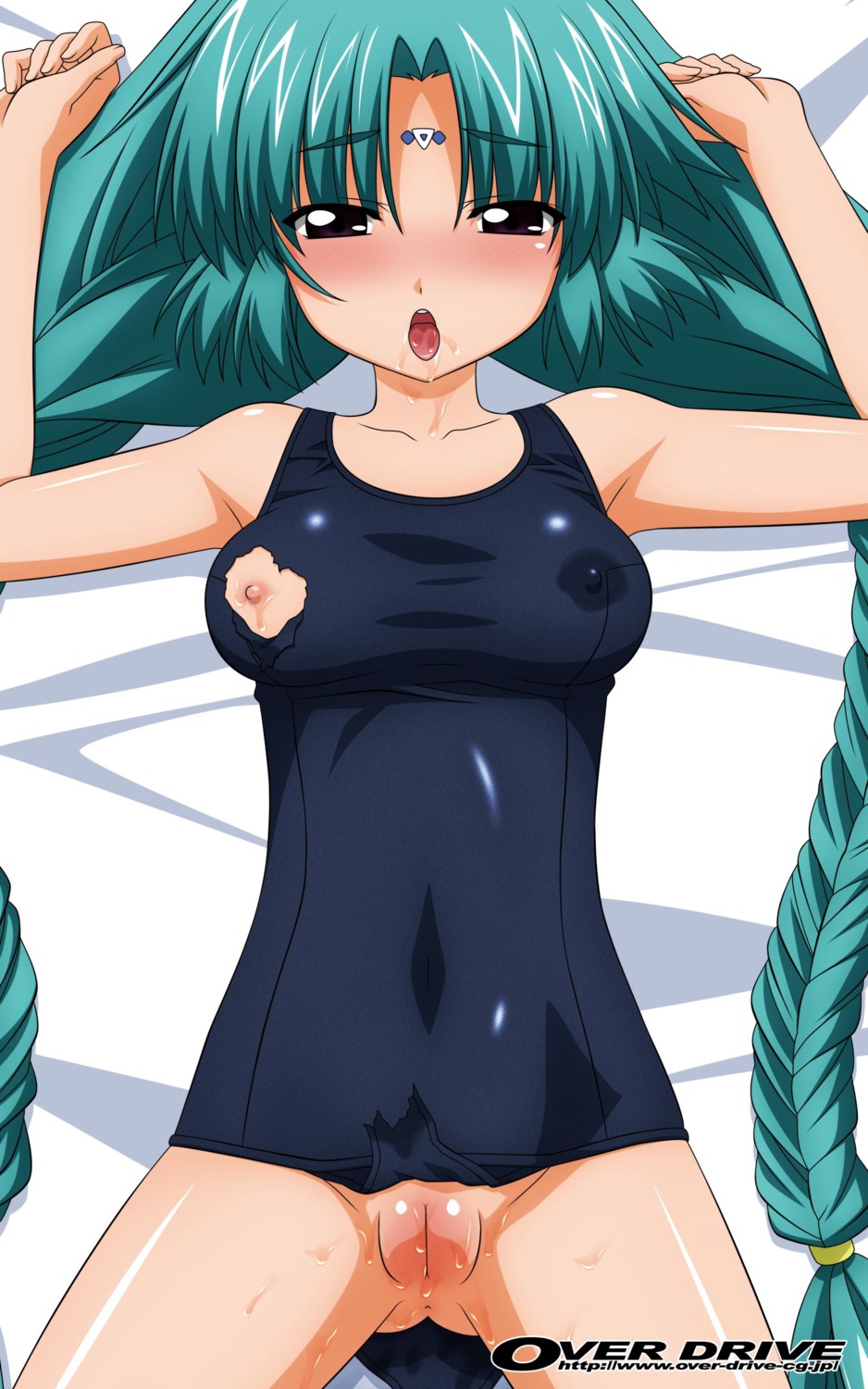 canal_volfied erect_nipples female lost_universe mizugi nipples over_drive over_drive_(artist) pussy rule34 sugimura_tomokazu sukumizu torn_clothes vagina wave_ride wet