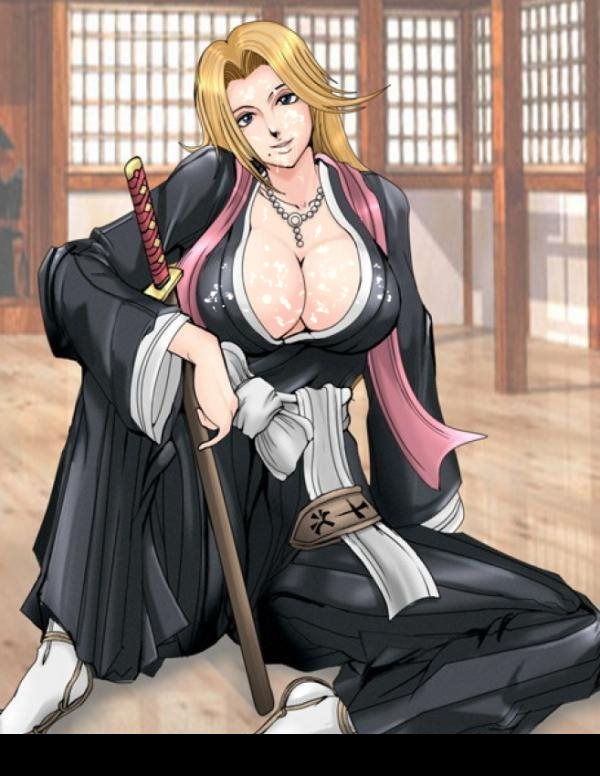 1girls after_sex bleach breasts cum cum_in_mouth cum_on_body cum_on_breasts cum_on_upper_body female female_only hakama japanese_clothes kimono matsumoto_rangiku orange_hair rule34 shihakushō solo sword uncensored weapon