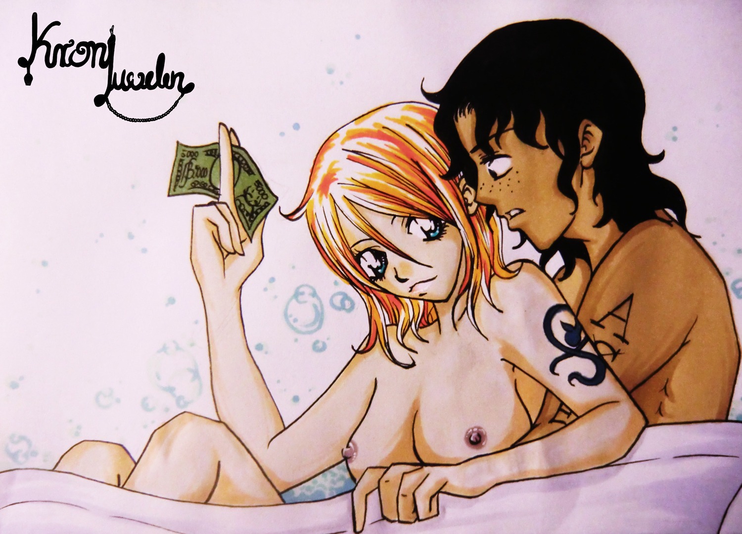 female male nami_(one_piece) nude one_piece pre-timeskip rule34 tagme visu_doll