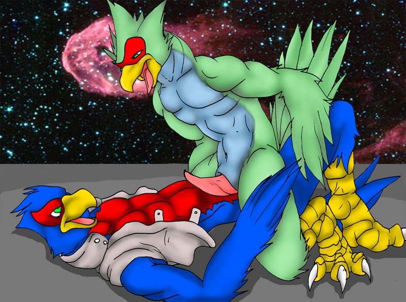 anthro avian bird buggery color falco_lombardi fur furry furry_only gay interspecies male male_only multiple_males nintendo no_humans pheasant rule34 sex side_view star_fox tagme yaoi