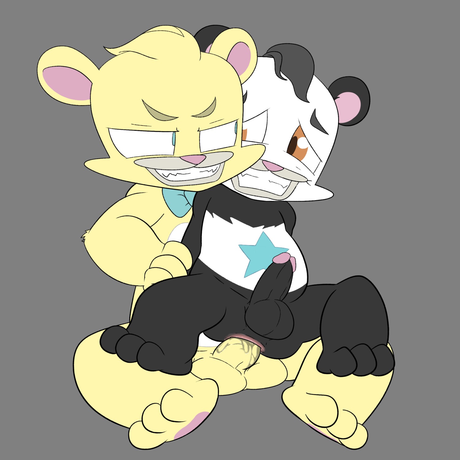 1:1 2014 3_fingers 3_toes absurd_res anal anal_penetration anthro anus balls bear bear_nuts bow_(feature) bow_tie chair_position duo e621 erection feet fingers from_behind_position fur gay_bear genitals grey_background hair happy hi_res jerseydevil male male/male male_penetrated male_penetrating male_penetrating_male mammal narrowed_eyes nude pawpads paws penetration penile penile_penetration penis penis_in_ass round_ears sex sharp_teeth short_hair simple_background sitting smile spread_legs spreading squint star teeth toes vanity_bear young young_anthro