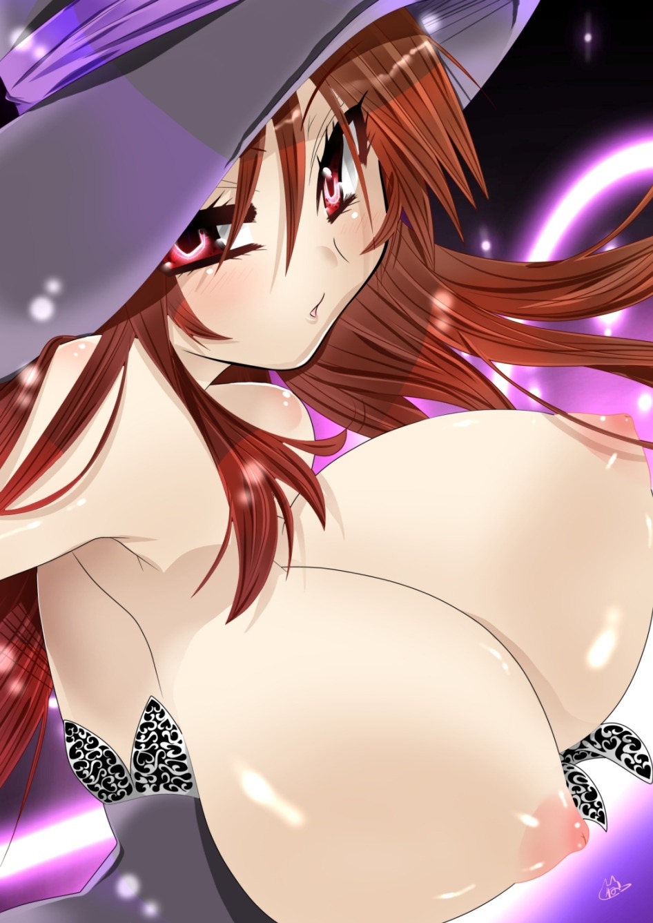 artist_request blush breasts dragon's_crown female hat highres huge_breasts nipples rule34 sorceress_(dragon's_crown) vanillaware