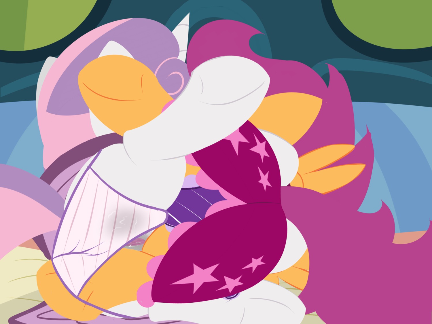 4:3 absurd_res bodily_fluids dtcx97 duo e621 equid equine feathered_wings feathers female female/female feral friendship_is_magic fur genital_fluids genitals hair hasbro hi_res horn mammal multicolored_hair my_little_pony mythological_creature mythological_equine mythology orange_body orange_feathers orange_fur pegasus purple_hair scootaloo_(mlp) sweetie_belle_(mlp) two_tone_hair unicorn vaginal_fluids vulva white_body white_fur wings young young_feral young_on_young