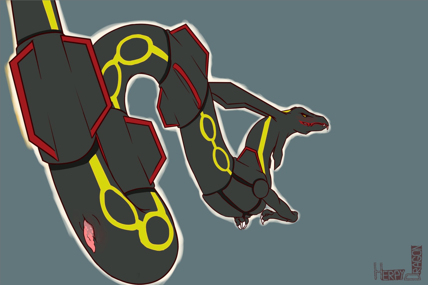 2014 animal_genitalia bald blush cloaca dragon e621 erection feral generation_3_pokemon genitals grey_background half-erect happy herpydragon hi_res legendary_pokemon looking_back looking_down male mythological_creature mythological_scalie mythology nintendo nude penis penis_tip pokemon pokemon_(species) presenting presenting_penis rayquaza scalie serpentine sharp_teeth shiny_pokemon simple_background smile solo tapering_penis teeth vertical_cloaca yellow_eyes