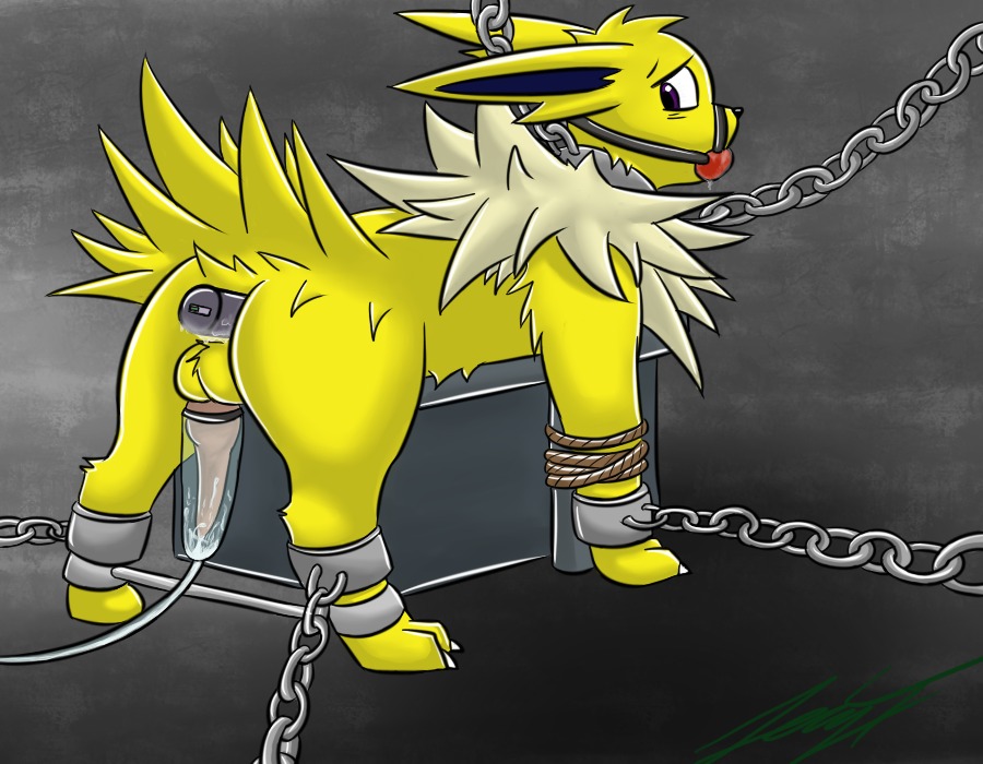 all_fours anal anal_masturbation anal_penetration animal_genitalia animal_penis anus backsack ball_gag balls bdsm bodily_fluids bondage bound butt canine_genitalia canine_penis chain cum digitigrade e621 eeveelution erection feral fuck_bench fully_bound fur gag gagged generation_1_pokemon genital_fluids genitals jolteon knot looking_back machine male masturbation milking_machine nervous nintendo object_in_ass penetration penile penile_masturbation penis penis_milking pokemon pokemon_(species) quadruped rope scared sex_toy sex_toy_in_ass sex_toy_insertion solo spread_legs spreading submissive submissive_male therealphoenix toying_self vibrator vibrator_in_ass wide_hips yellow_body yellow_fur