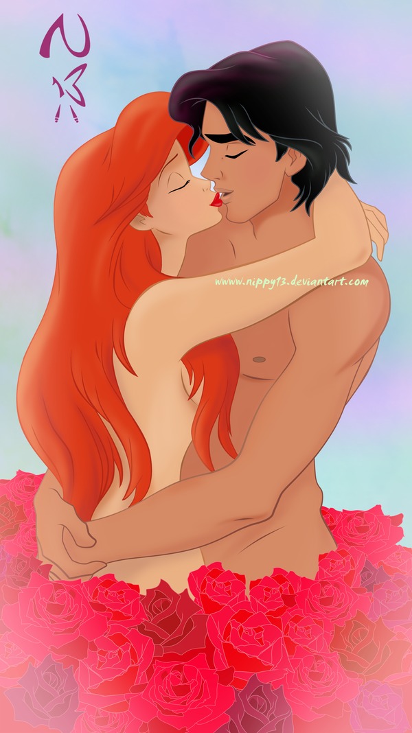 1boy 1girls ariel canon_couple disney female light-skinned_female light_skin male nippy13 prince_eric rule34 straight_hair the_little_mermaid