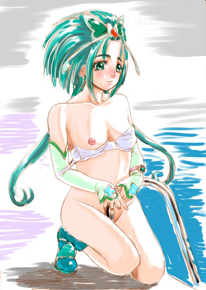 akimoto_komachi bra breasts butterfly_hair_ornament cure_mint female magical_girl precure pretty_cure rule34 small_breasts xopc yes!_precure_5