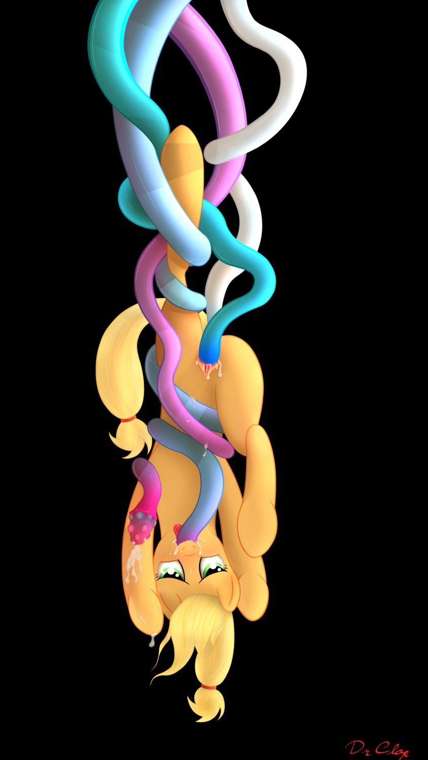 2013 9:16 absurd_res applejack_(mlp) black_background blonde_hair bodily_fluids cum cum_in_mouth cum_in_vagina cum_inside drclop e621 earth_pony equid equine female feral friendship_is_magic fur genital_fluids genitals green_eyes hair hasbro hi_res horse mammal my_little_pony orange_body orange_fur pony simple_background solo tentacles vulva
