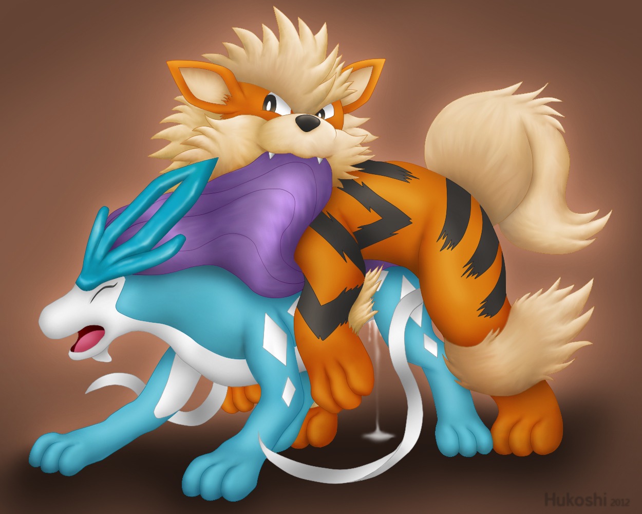 2012 5:4 all_fours ambiguous_gender arcanine bodily_fluids canid canine cum cum_inside doggystyle duo e621 feral feral_on_feral from_behind_position generation_1_pokemon generation_2_pokemon genital_fluids hukoshi legendary_pokemon male mammal nintendo orgasm penetration pokemon pokemon_(species) sex suicune tail wet