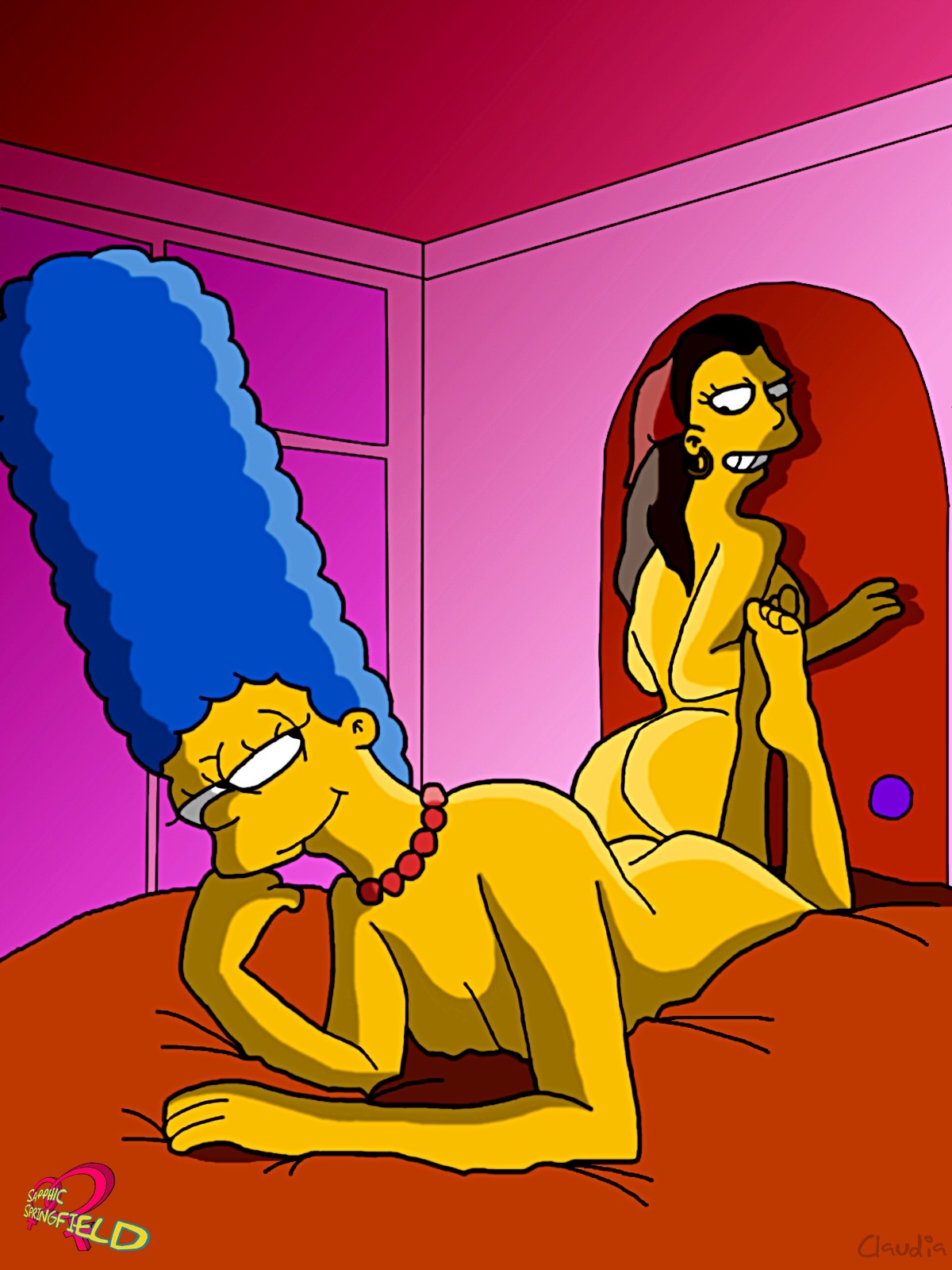 20th_century_studios accurate_art_style ass breasts claudia-r color female female_only human indoors marge_simpson multiple_females multiple_girls nude rule34 ruth_powers tagme the_simpsons yellow_body yellow_skin yuri