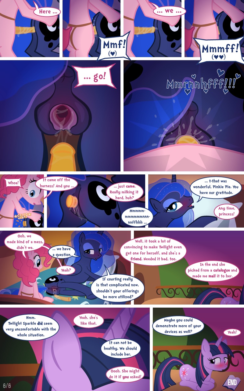 5:8 age_difference blue_body blue_feathers blue_hair blush comic dialogue dildo duo_focus e621 earth_pony english_text equid equine ethereal_hair feathered_wings feathers female female/female feral friendship_is_magic fur genitals group hair hasbro hi_res horn horse intraspecies mammal mature_female mature_feral multicolored_hair my_little_pony mythological_creature mythological_equine mythology older_female orgasm penetration pinkie_pie_(mlp) pony princess_luna_(mlp) purple_body purple_fur purple_hair quadruped sex sex_toy strapon syoee_b tail text transparent_dildo transparent_sex_toy twilight_sparkle_(mlp) two_tone_hair unicorn vaginal vaginal_penetration vulva winged_unicorn wings younger_female