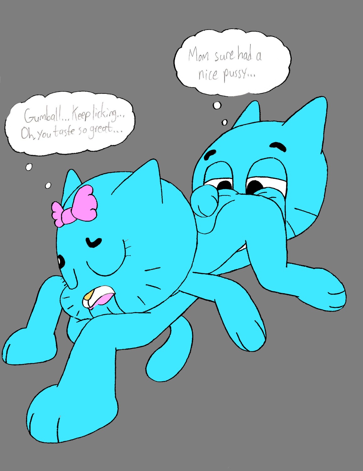 anthro cartoon_network domestic_cat feline female furry gumball_watterson incest nicole_watterson random_anon rule34 tagme the_amazing_world_of_gumball