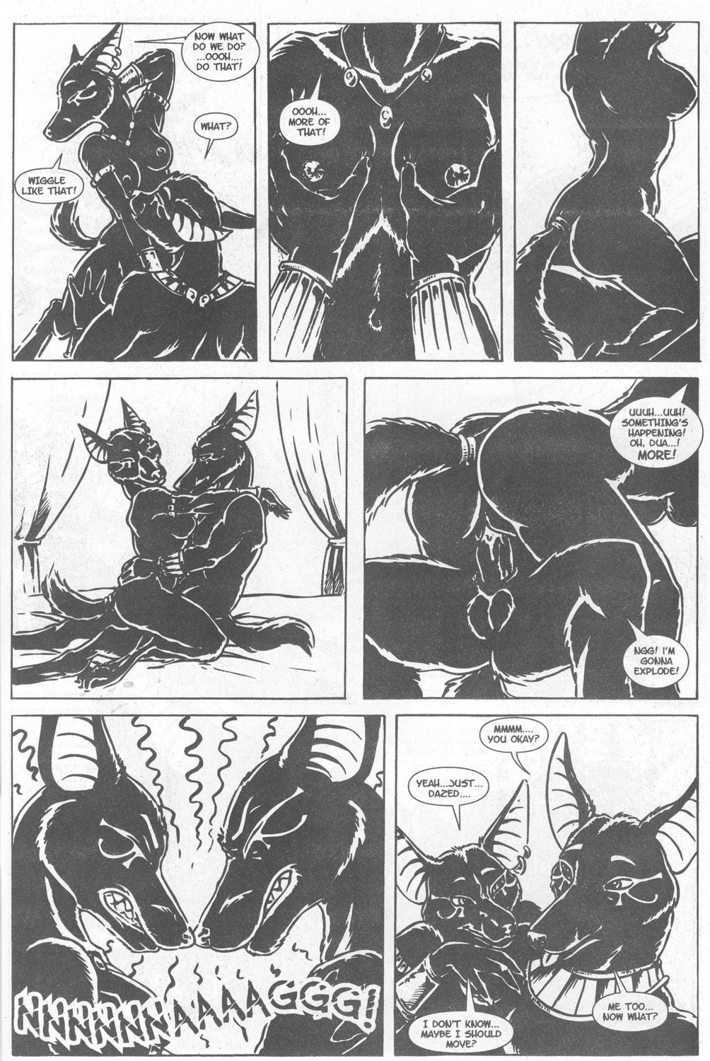 2000s_(media) anthro anthro_on_anthro anubian_jackal anubis_dark_desire balls bed bedroom black_and_white breasts butt canid canine canis clenched_teeth comic cowgirl_position dialogue duamutef duo e621 egyptian english_text erection female female_on_top female_penetrated from_front_position fur furniture genitals heather_bruton hi_res jackal khaybat low-angle_view male male/female male_on_bottom male_penetrating male_penetrating_female mammal mastery_position monochrome nipples nude on_bottom on_lap on_top orgasm orgasm_face penetration penile penile_penetration penis penis_in_vagina rear_view sex side_view sitting sitting_on_lap straddling tail teeth text traditional_media_(artwork) vaginal vaginal_penetration vulva worm's-eye_view