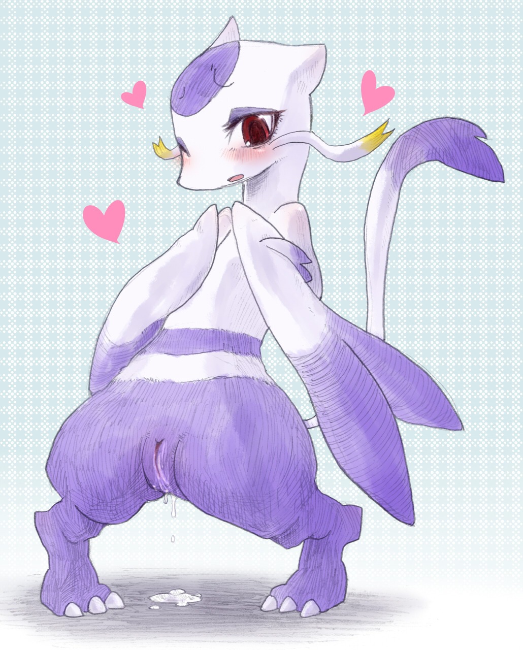 blush claws color female female_only feral fur mienshao nude pokemon pussy pussy_juice rule34 solo standing tagme vulva