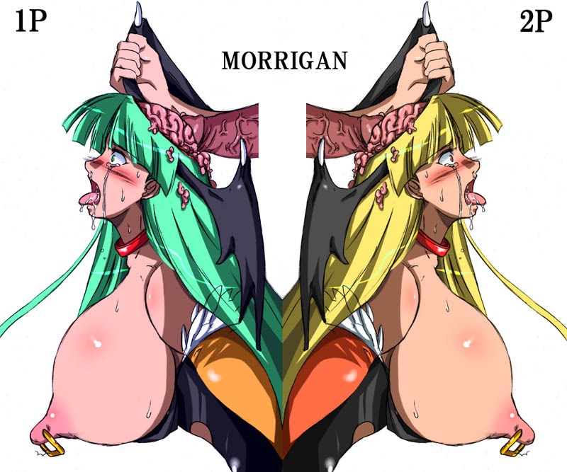 artist_request blush breasts clothing darkstalkers female gore guro large_breasts morrigan_aensland nipple_piercing nipples piercing rule34 tagme