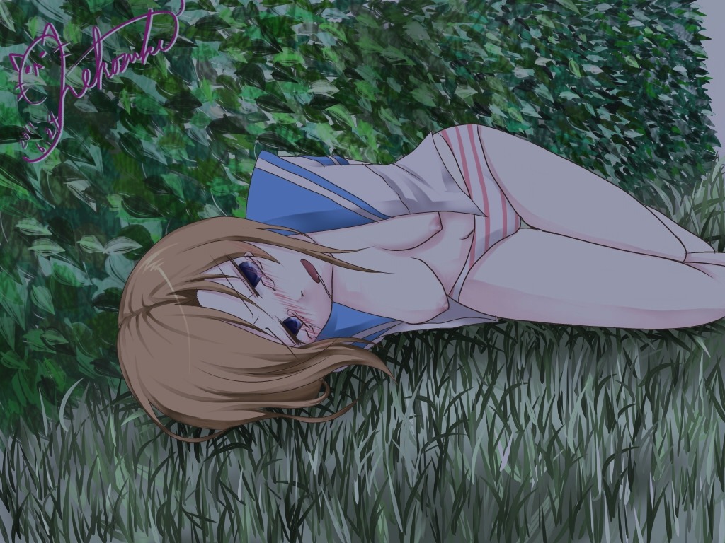 07th_expansion 1girls blue_eyes breasts female female_only higurashi_no_naku_koro_ni nipples rule34 ryuuguu_rena when_they_cry