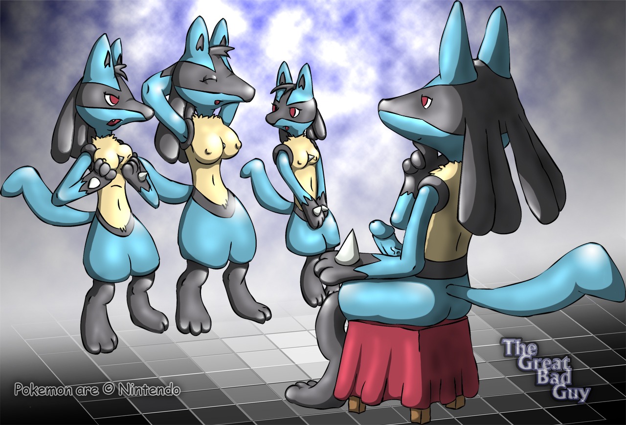 breast_envy breasts color female female_lucario feral fur lucario male multiple_females nintendo nipples nude penis pokemon pokemon_(species) pose rule34 sitting tagme thegreatbadguy