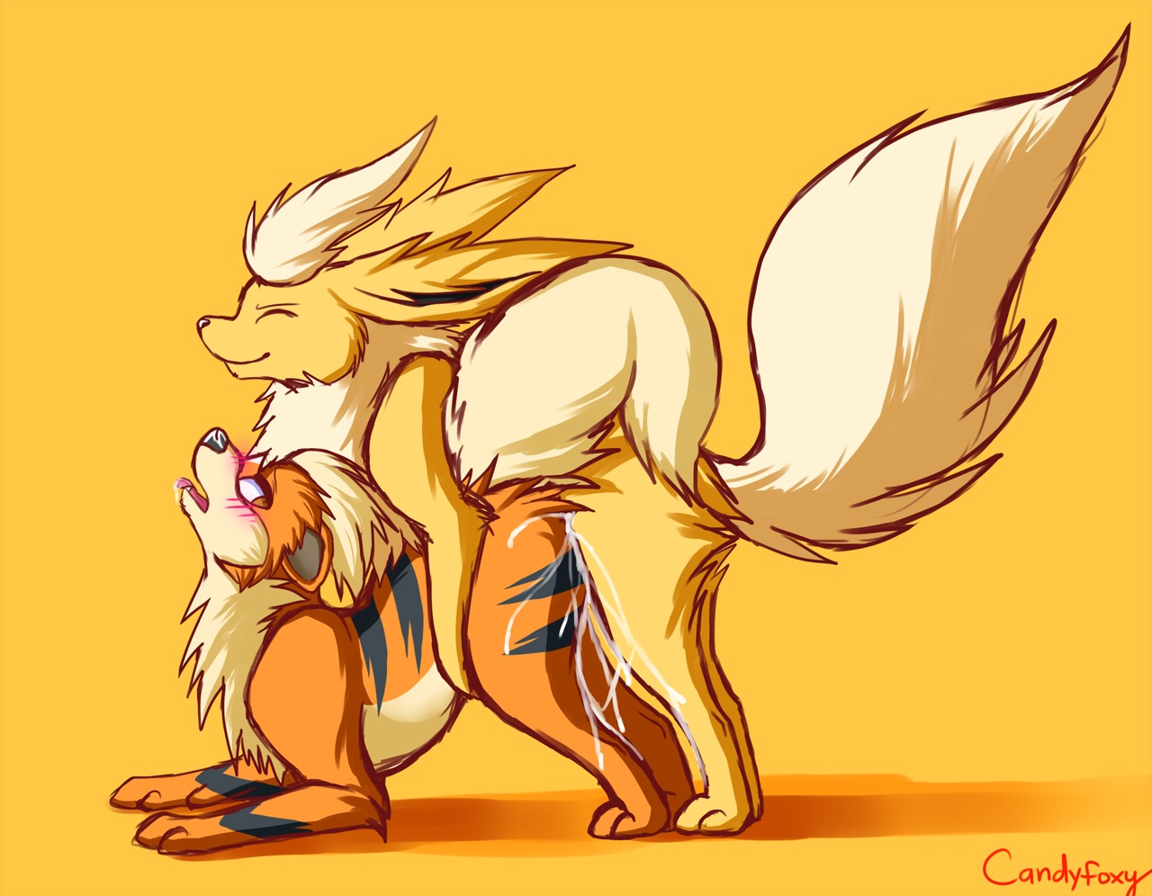 2013 all_fours ambiguous_gender ass_up black_body black_fur blush blush_lines bodily_fluids brown_eyes butt candyfoxy canid canine cum cum_in_ass cum_inside cum_on_butt cum_on_fur cum_on_leg digital_media_(artwork) doggystyle drooling duo e621 eeveelution eyes_closed feet feral feral_on_feral flareon from_behind_position fur generation_1_pokemon genital_fluids grey_body grey_nose grey_skin growlithe happy long_ears looking_back male male_penetrating mammal mating_grip messy nintendo nude obscured_penetration open_mouth orange_body orange_eyes orange_fur orgasm penetration pink_body pink_skin pokemon pokemon_(species) saliva sex shaded shadow sharp_teeth side_view simple_background smile tan_body tan_fur teeth tongue tongue_out warm_colors white_body white_fur yellow_background yellow_body yellow_fur yellow_theme