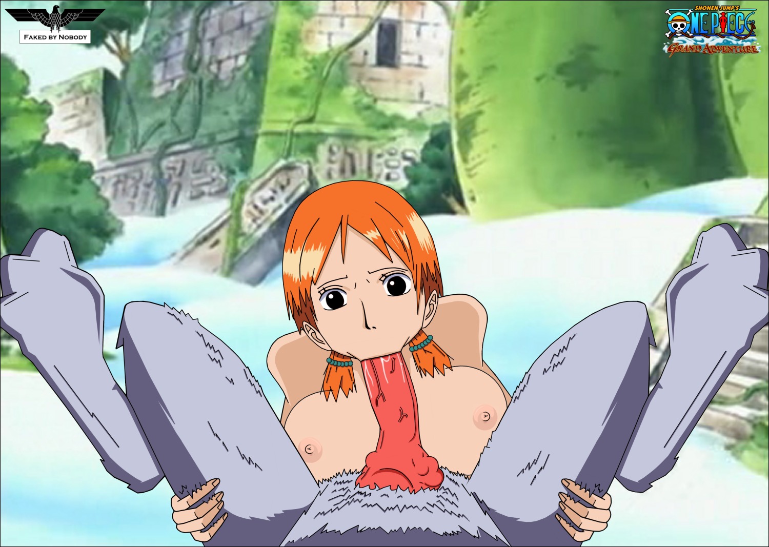 cloud_wolf fellatio female human interspecies male nami_(one_piece) nobody_(artist) one_piece oral partial_male pre-timeskip rule34 sky_island_saga skypiea straight tagme zoophilia