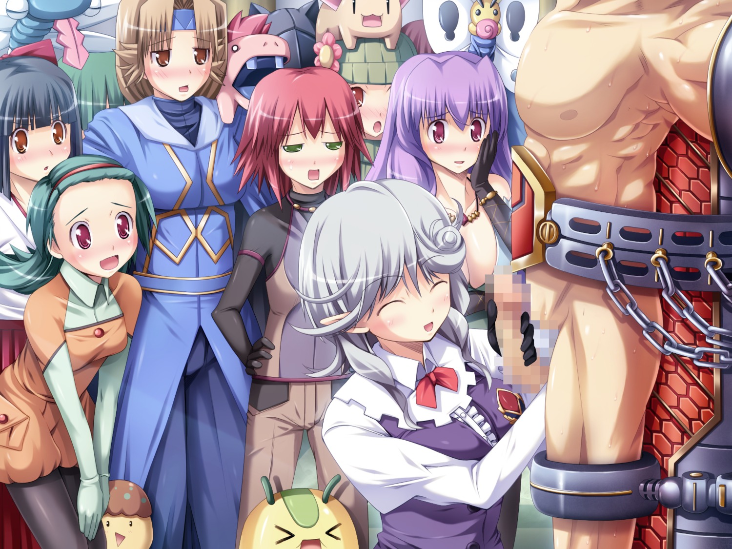 censored cleavage escu:de female game_cg male otome_renshin_prister penis rule34 tekoki