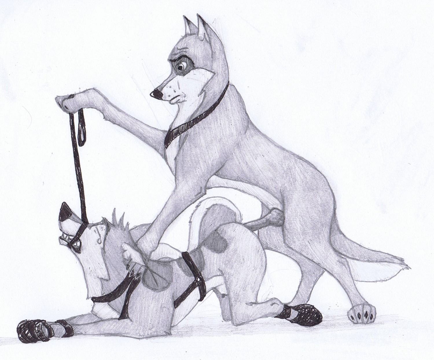anal balto_(film) balto_(series) canine duo feral furry kaltag_(balto) male male_only mammal monochrome rule34 sex sketch star_(balto) yaoi