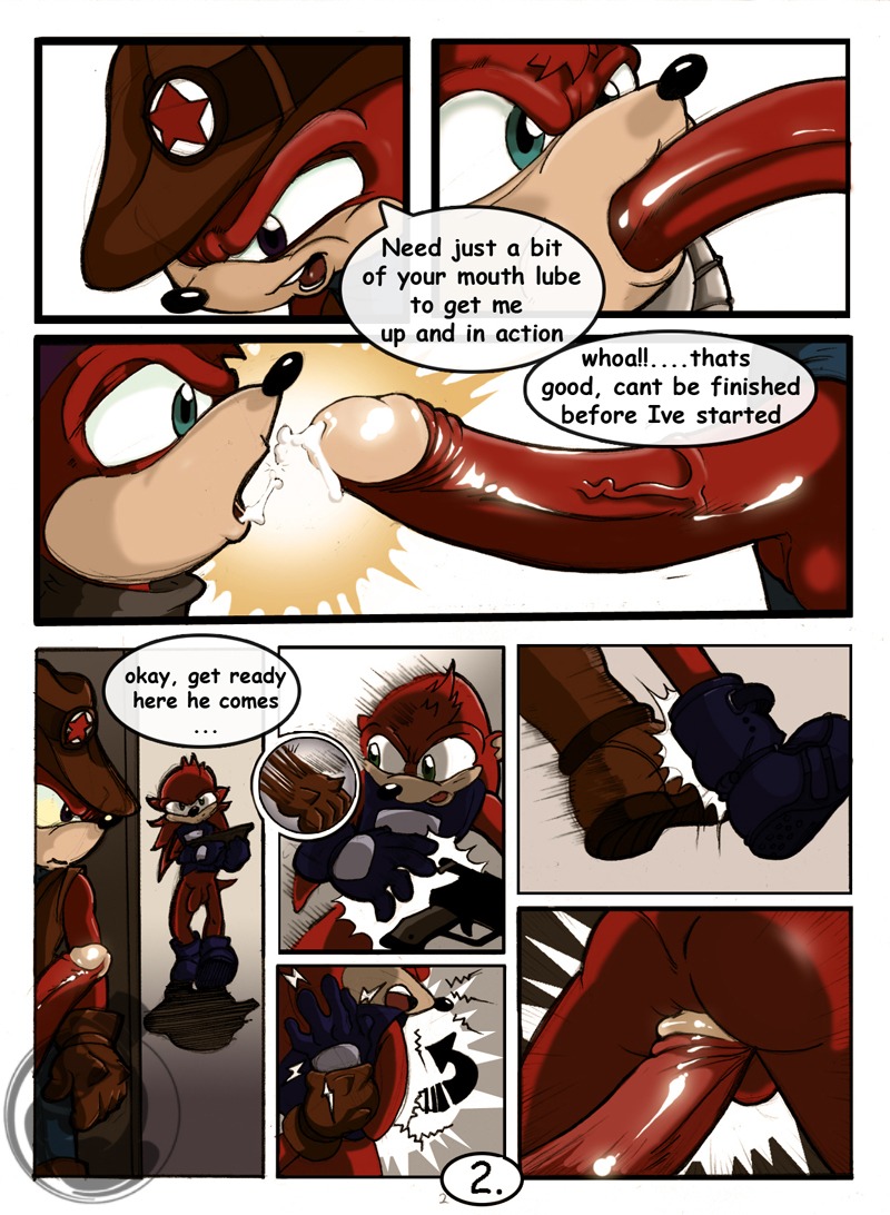 anal anal_penetration anthro anthro_on_anthro balls bodily_fluids clothing comic cum dialogue duo e621 echidna english_text erection fellatio foreskin genital_fluids genitals gloves handwear humanoid_genitalia humanoid_penis knuckles_the_echidna leostar male male/male male_penetrated male_penetrating male_penetrating_male mammal monotreme multiple_scenes neokat oral oral_penetration penetration penile penis questionable_consent red_body retracted_foreskin sega sex smile sonic_the_hedgehog_(series) surprise_buttsex surprise_sex surprised text