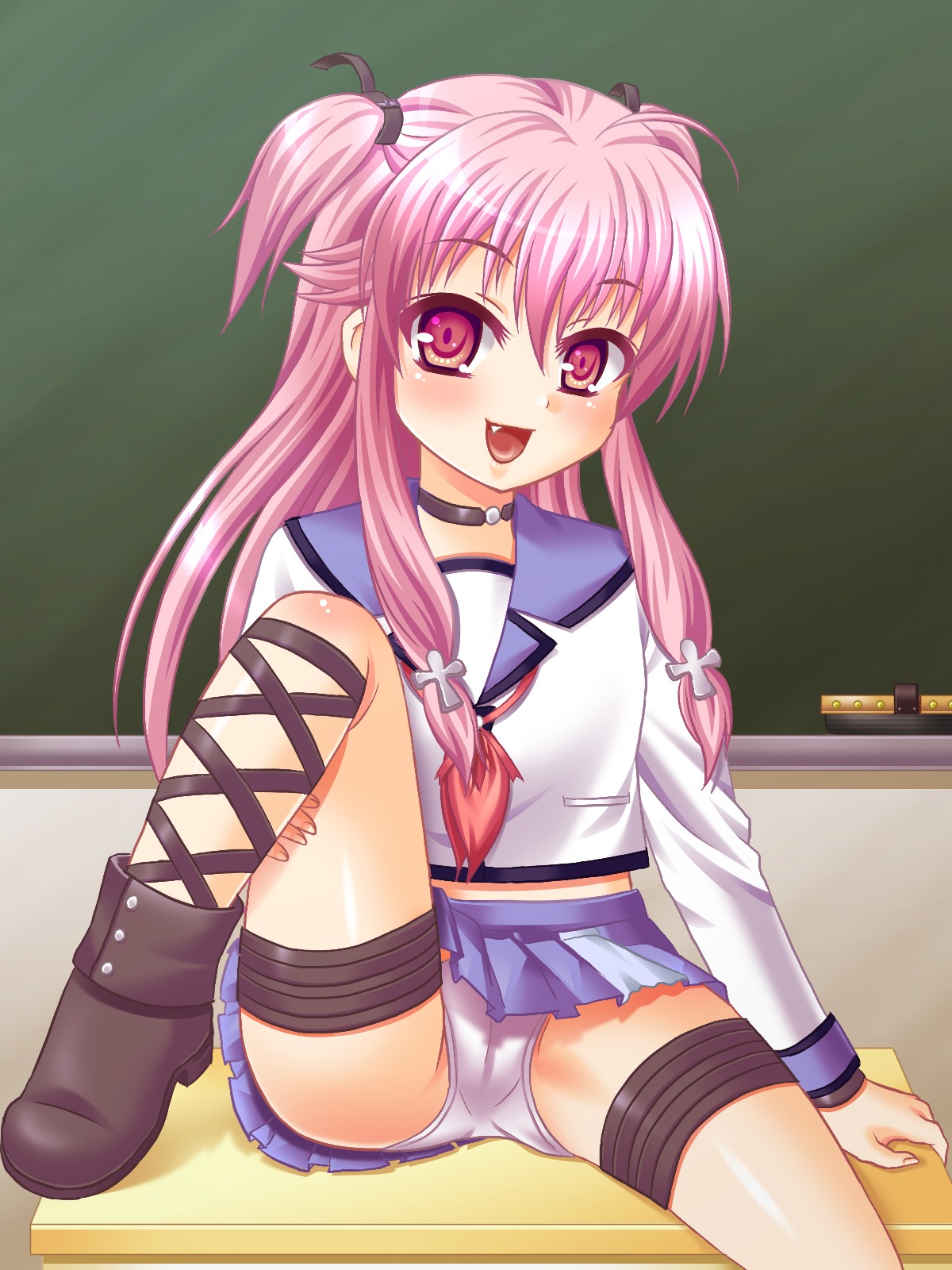 1girls angel_beats! female pink_hair rule34 tagme yason_shain yui_(angel_beats!)