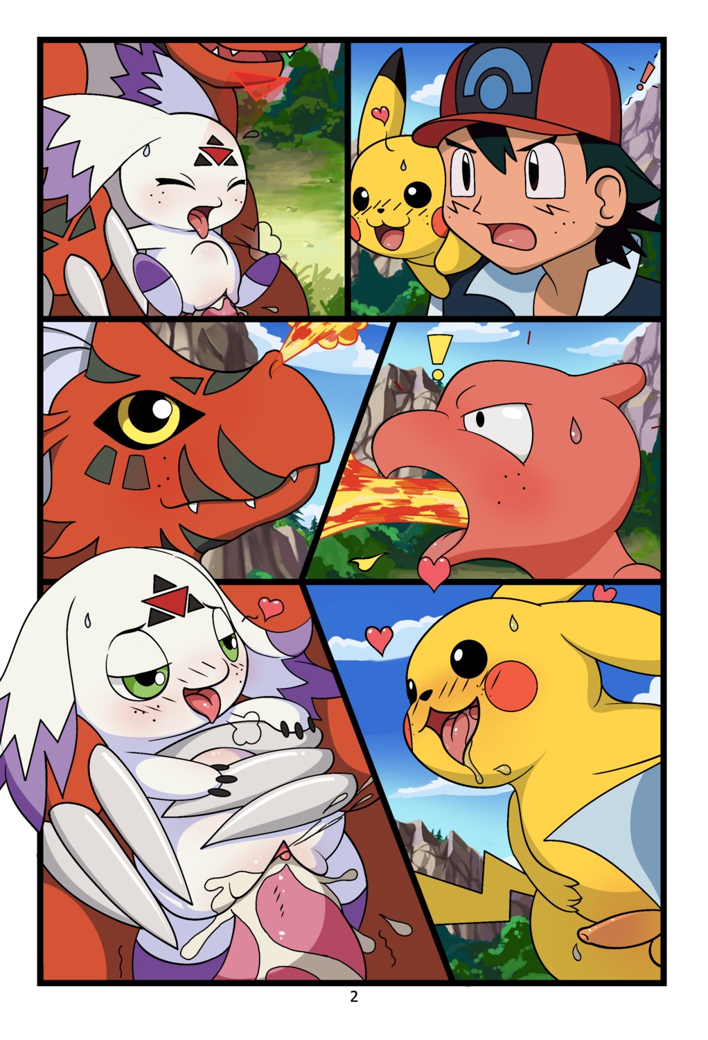 3_toes abdominal_bulge absurd_res ash_ketchum balls bandai_namco bangs blush blush_lines bodily_fluids calumon charmeleon comic conditional_dnp crossover cum cum_inside digimon digimon_(species) e621 erection evolution exclamation_point eyes_closed feet female fire foreskin freckled_face freckles fur generation_1_pokemon genital_fluids genitals green_eyes group growlmon guilmon heart_symbol hi_res human interspecies male male/female male_penetrating mammal multiple_scenes nintendo open_mouth orange_body orange_skin penetration penis pikachu pokemon pokemon_(species) pokemon_trainer rodent saliva scalie sex surprised tail takato_matsuki toes tongue tongue_out tricksta vaginal vaginal_penetration yellow_body yellow_eyes yellow_fur