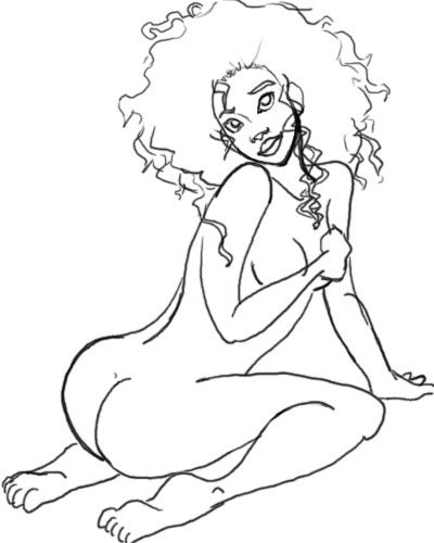 disney disney_princess female female_only human monochrome rough_sketch rule34 solo tagme the_princess_and_the_frog tiana