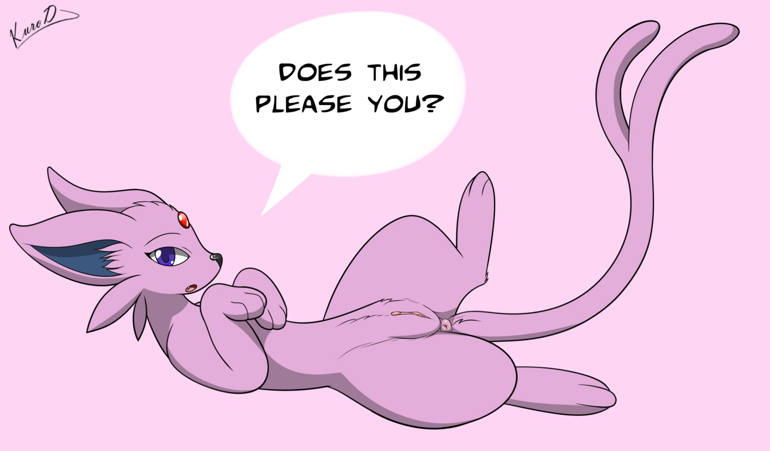 anus canid canine clitoris e621 eeveelution english_text envy_(kuroodod) espeon fan_character female feral fur gem generation_2_pokemon genitals hi_res kuroodod looking_at_viewer lying mammal nintendo nude on_back open_mouth oversexed_eeveelutions paws pokemon pokemon_(species) presenting purple_body purple_eyes purple_fur question_mark signature simple_background solo spread_legs spreading text tongue vulva